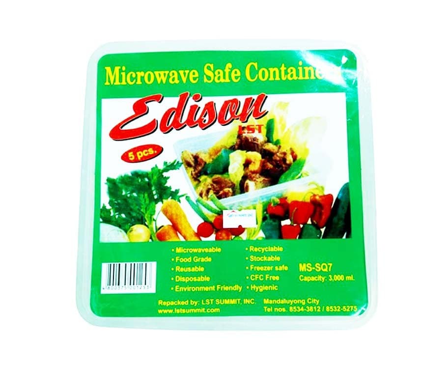 Edison LST Microwave Safe Container 3,000mL 5 Pieces