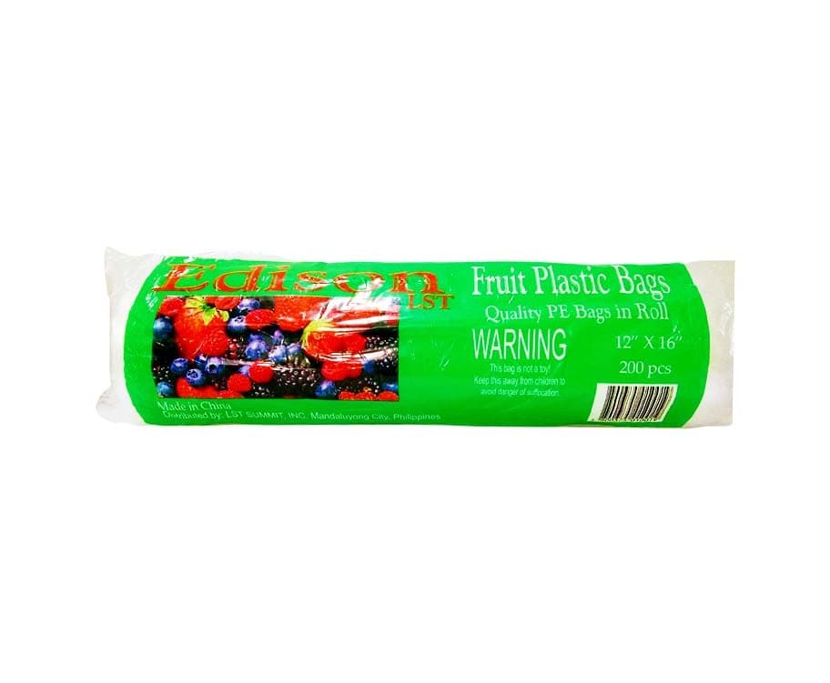 Edison LST Fruit Plastic Bags 12" x 16" 200 Pieces