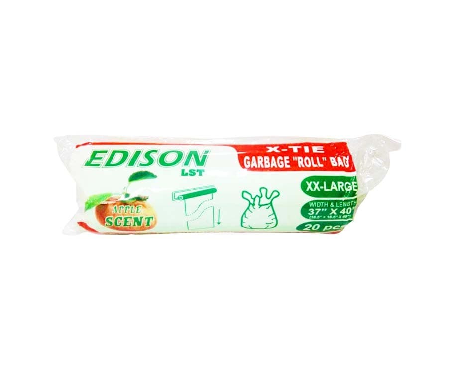 Edison LST X-Tie Garbage Bag "Roll" Green XX-Large Apple Scent 20 Pieces
