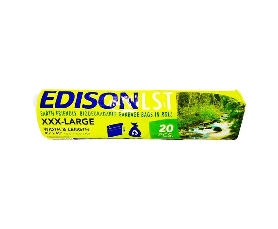 Edison LST Biodegradable Garbage Bag Roll Green XXX-Large 45" x 45" (22.5" x 22.5" x 45") 20 Pieces