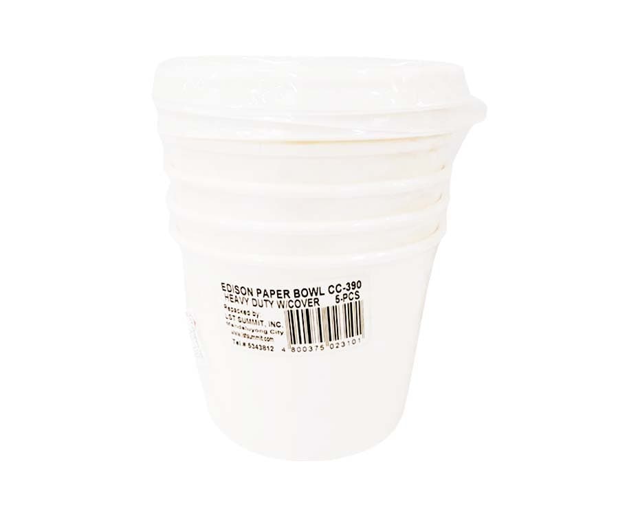 Edison Paper Bowl Heavy Duty with Cover CC-390 5 Pieces