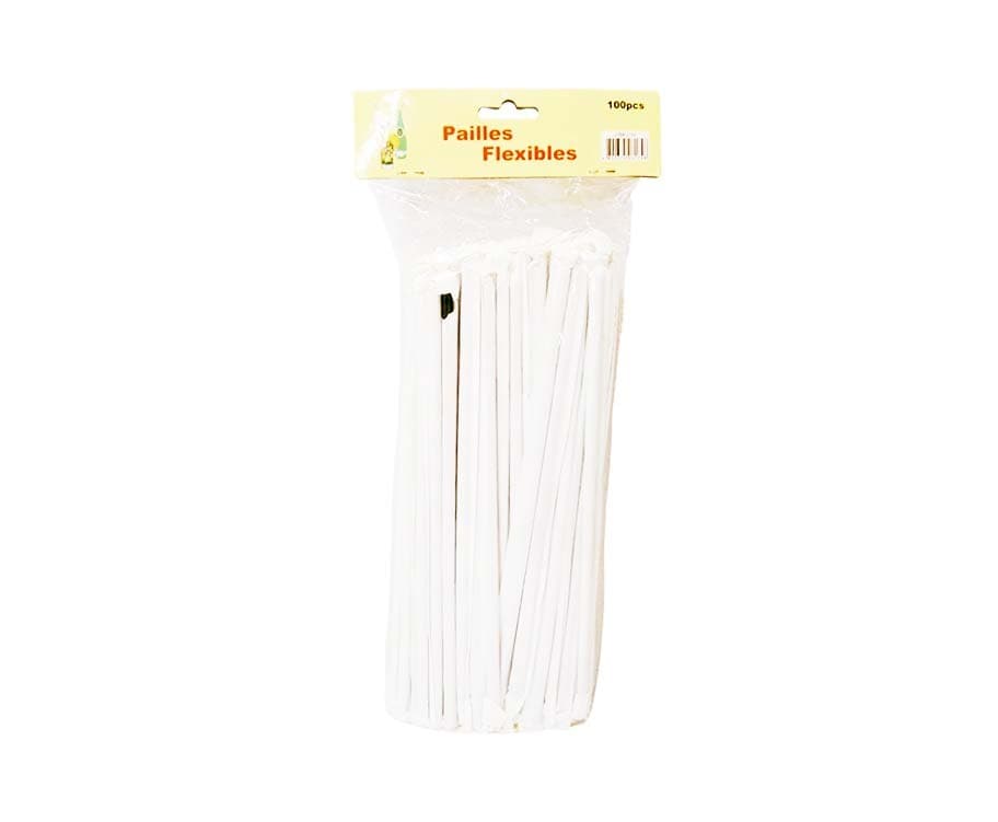 Edison Flexible Drinking Straw Black 100 Pieces