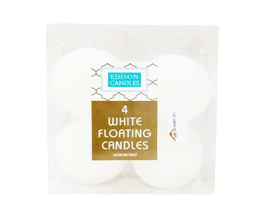 Edison White Floating Candles Unscented 4 Pieces