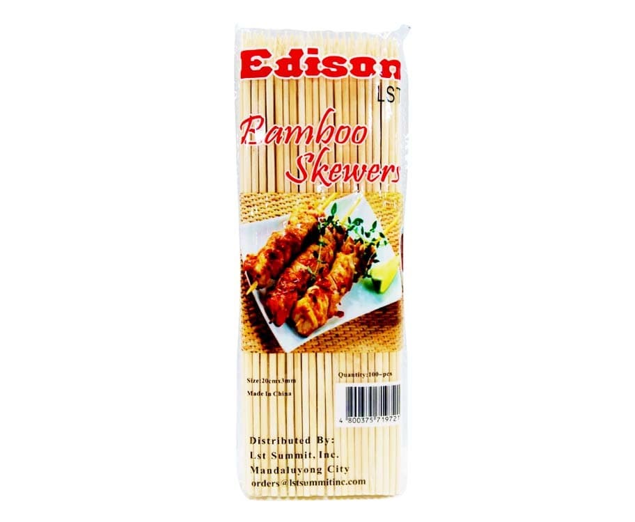 Edison Lst Bamboo Skewers 20cm x 3mm 100 Pieces
