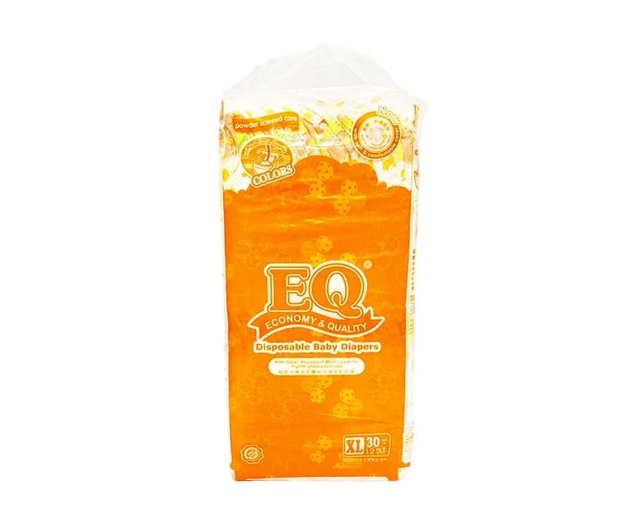 EQ Disposable Baby Diapers Powder Scented Core XL over 12kg 30 Pads