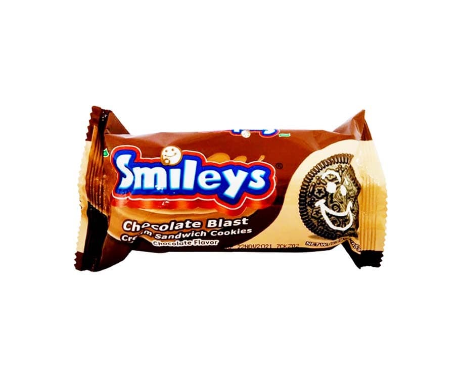 Galinco Smileys Chocolate Blast Cream Sandwich Cookies Chocolate Flavor 65g (2.29 Oz)