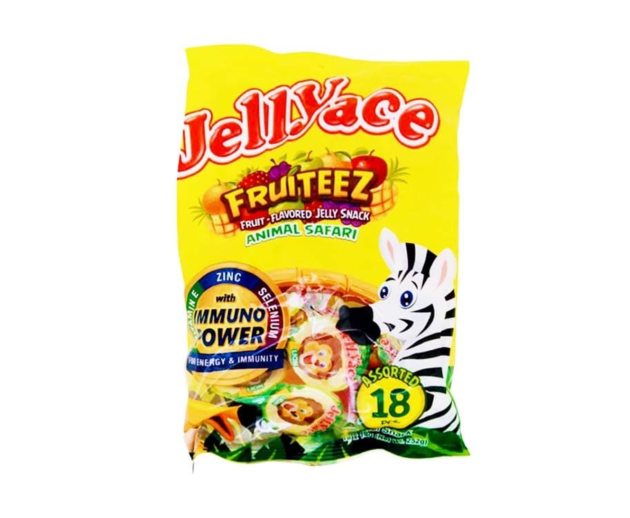 Jellyace Fruiteez Fruit Flavored Jelly Snack Animal Safari Assorted 18 Pieces 252g