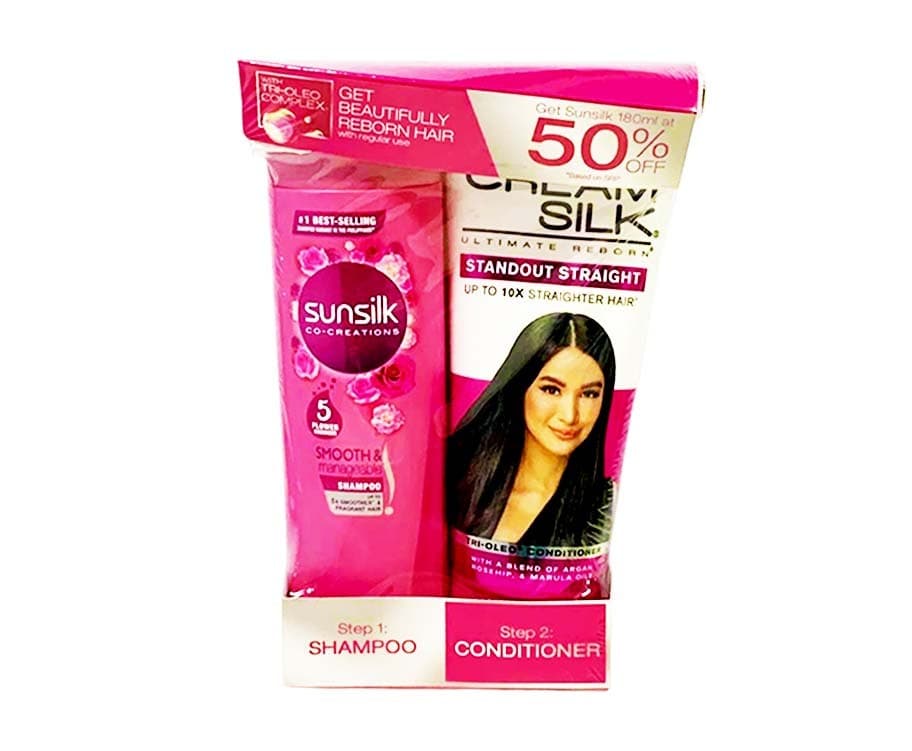 Cream Silk Standout Straight Conditioner 180mL + Sunsilk Smooth & Manageable Shampoo 180mL