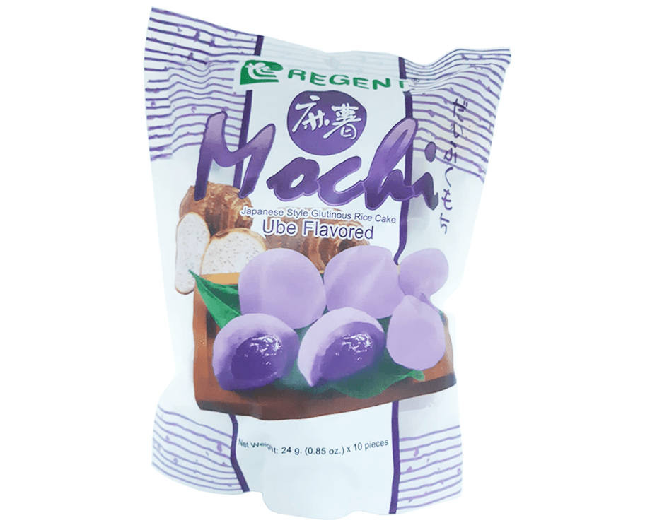 Regent Mochi Japanese Style Glutinous Rice Cake Ube Flavored (10 Packs x 24g)