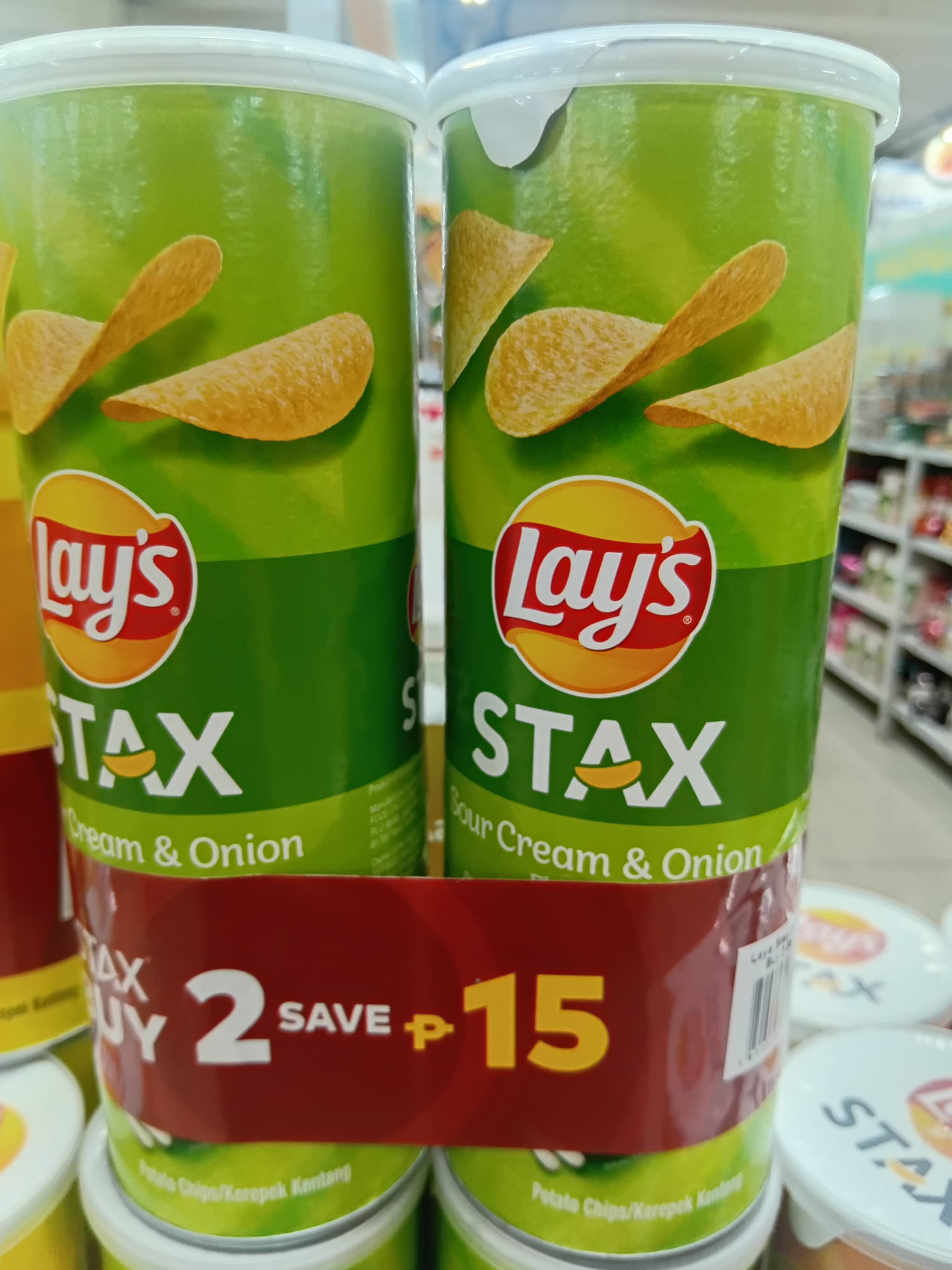 Lay's Stax Sour Cream and Onion (2 Packs x 105g)