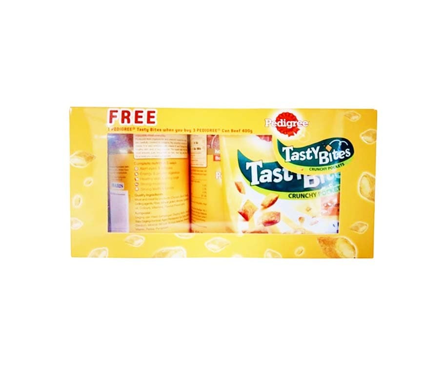 Pedigree 3 Can Beef 400g + Free Tasty Bits 50g