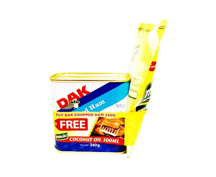 Dak Chopped Ham 340g + Free Minola Premium Coconut Oil Lauric Oil 100mL