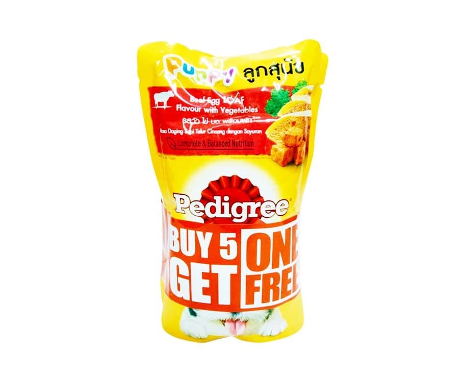 Pedigree Puppy Beef Egg Loaf Flavour with Vegetables (5+1 Packs x 130g)