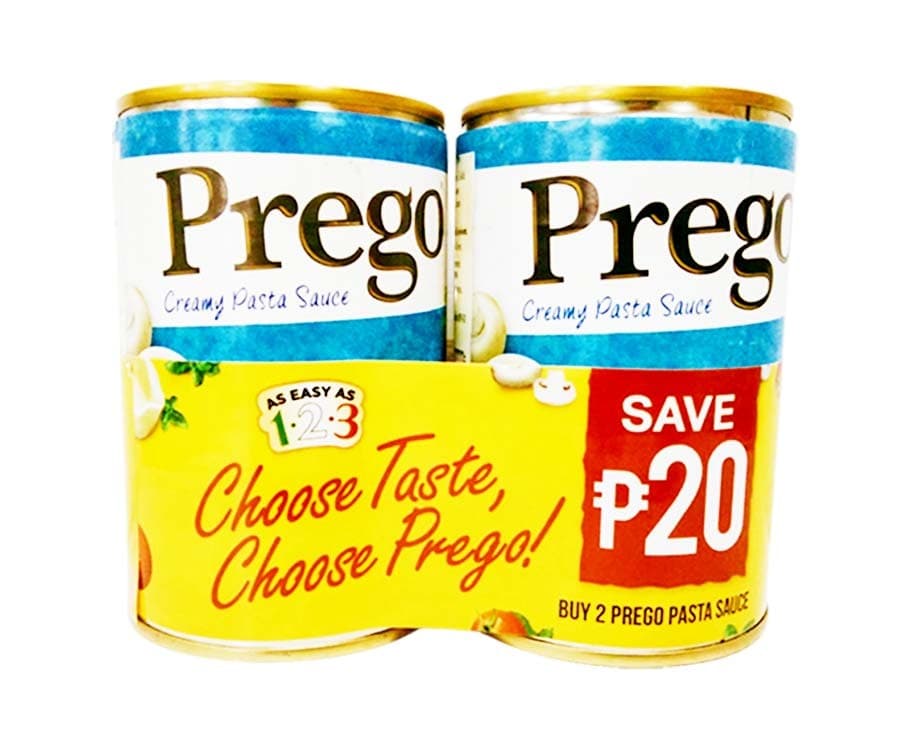 Prego Creamy Pasta Sauce Carbonara Mushroom (2 Cans x 300g)