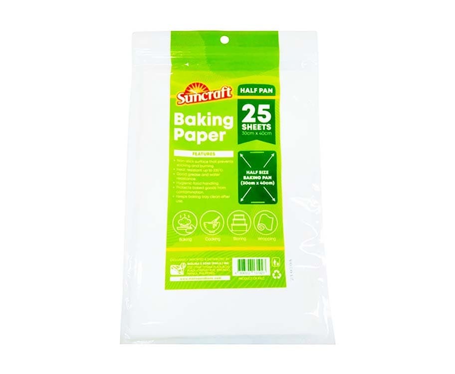 Suncraft Baking Paper Half Pan 25 Sheets 30cm x 40cm