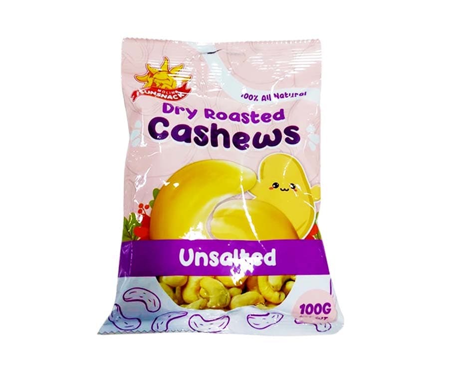 Sunsnack Dry Roasted Cashews Unsalted 100g