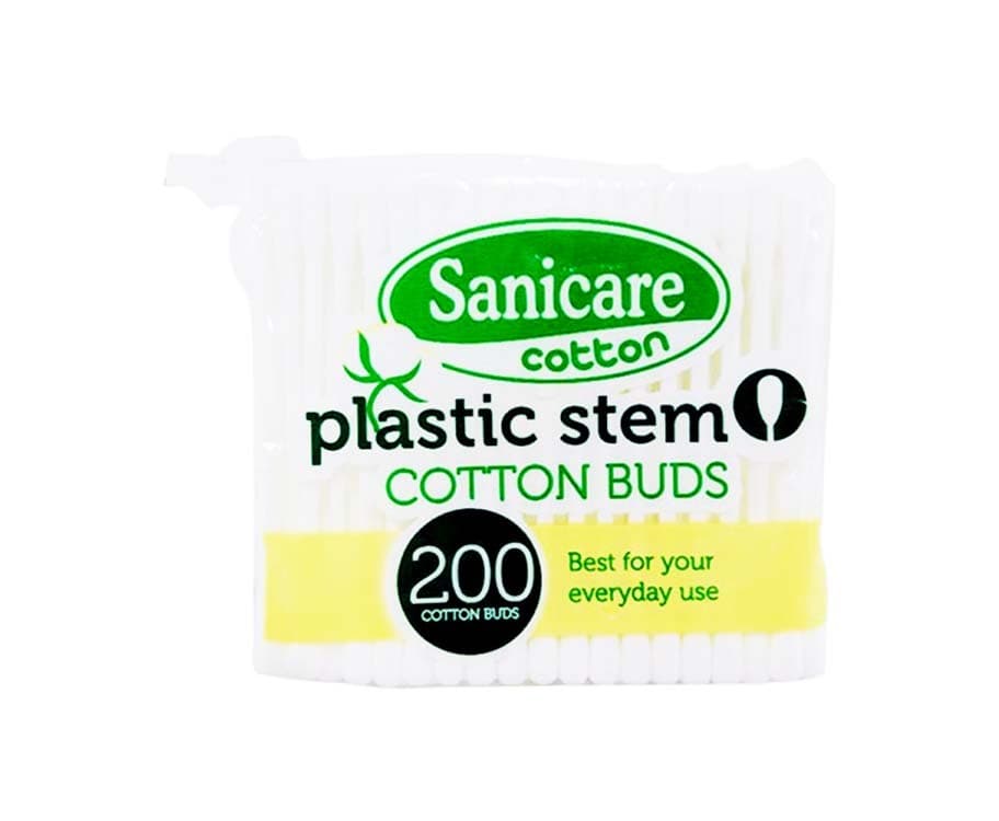 Sanicare Plastic Stem Cotton Buds 200 Tips