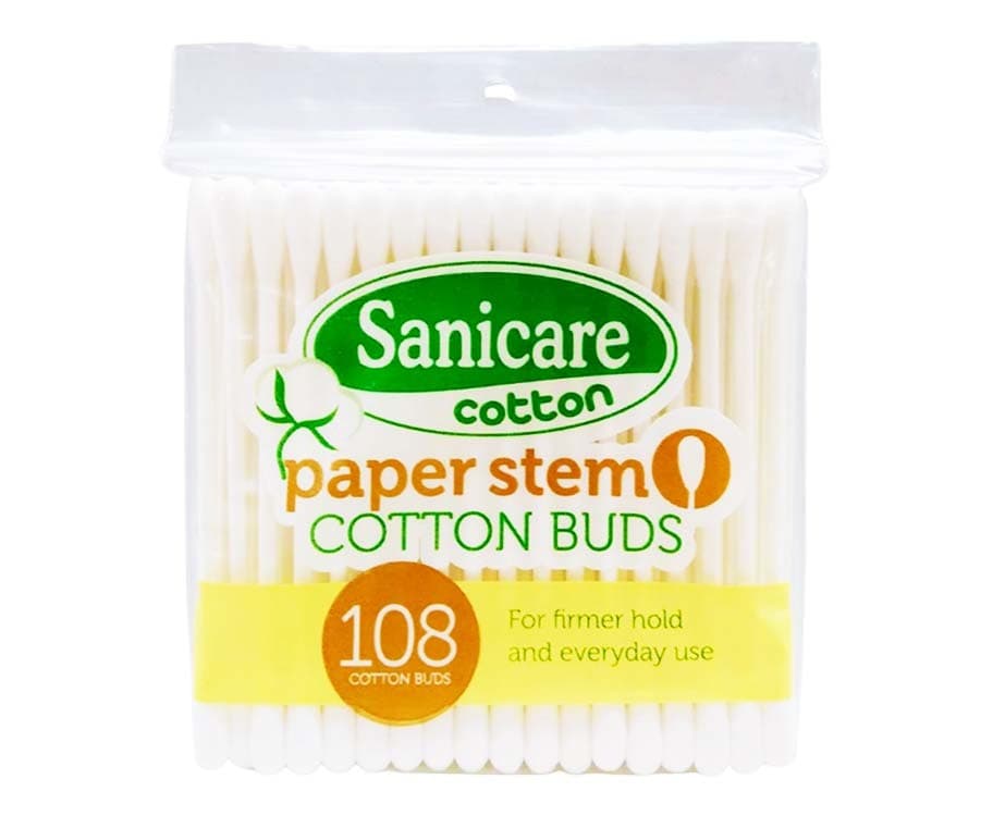 Sanicare Cotton Paper Stem 108 Cotton Buds