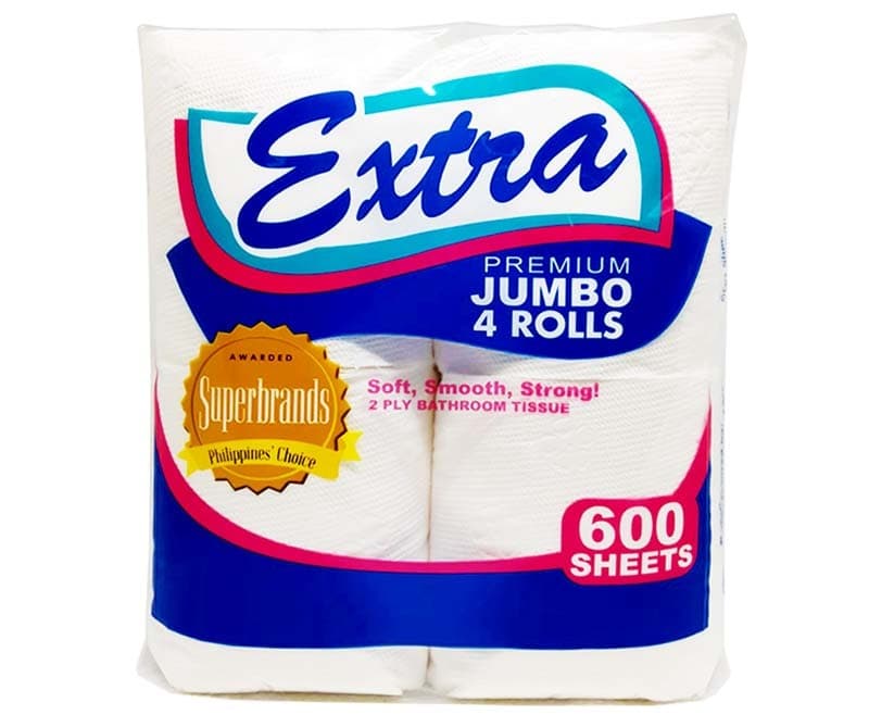 Extra Premium Jumbo Bathroom Tissue 2-Ply 300 Pulls 4 Rolls 600 Sheets