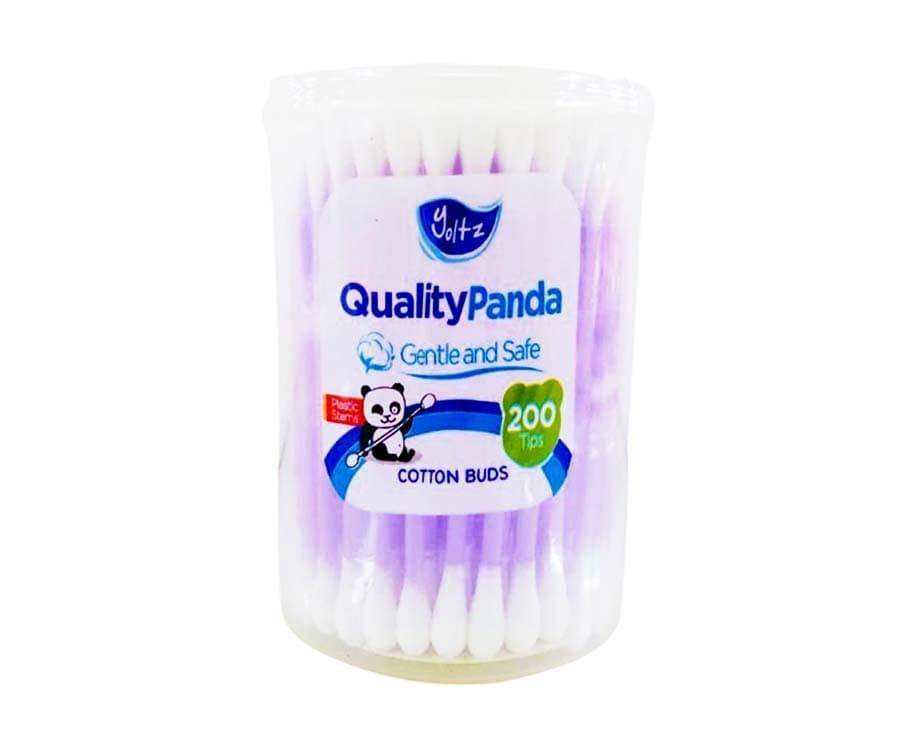 Yoltz Quality Panda Cotton Buds Plastic Stems Purple 200 Tips