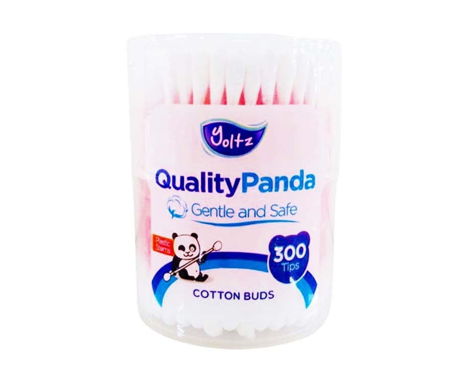 Yoltz Quality Panda Cotton Buds Plastic Stems Pink 300 Tips