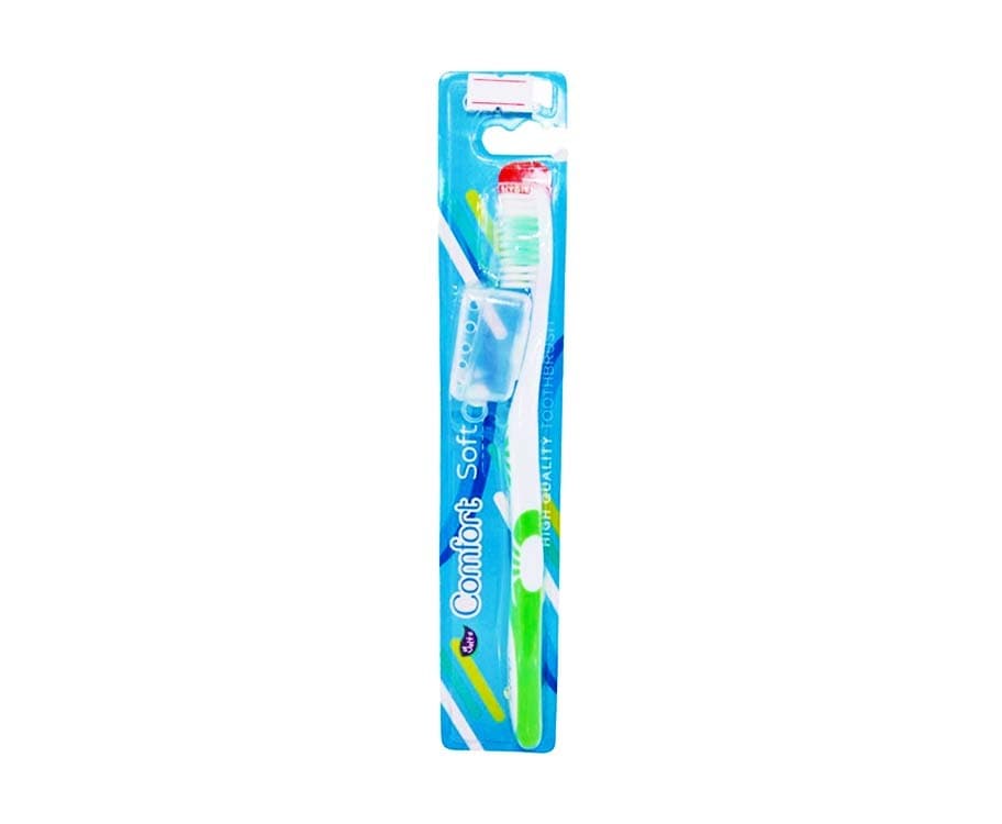 Yoltz Comfort Soft Toothbrush with Hygiene Cap Green 1 Piece