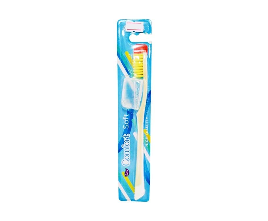 Yoltz Comfort Soft High Quality Toothbrush with Hygienic Cap Yellow 1 Piece