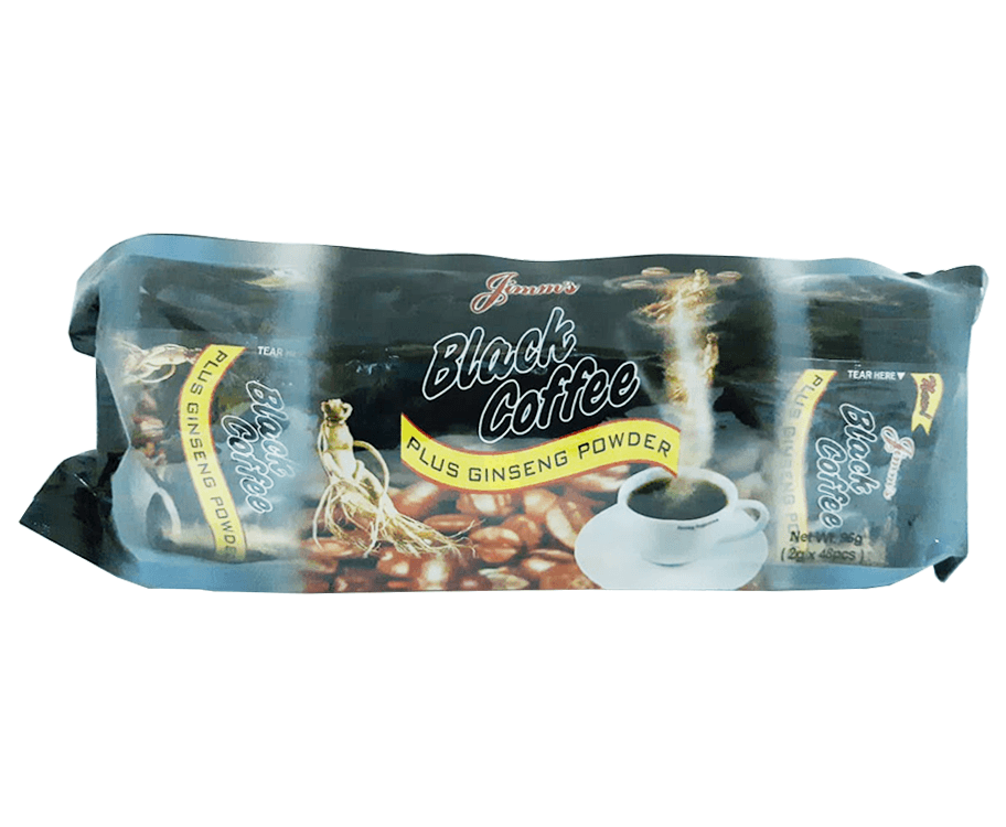 Jimm's Black Coffee Plus Ginseng Powder (48 Packs x 2g)