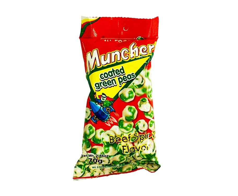 W.L. Foods Muncher Coated Green Peas Beef Spicy Flavor 70g