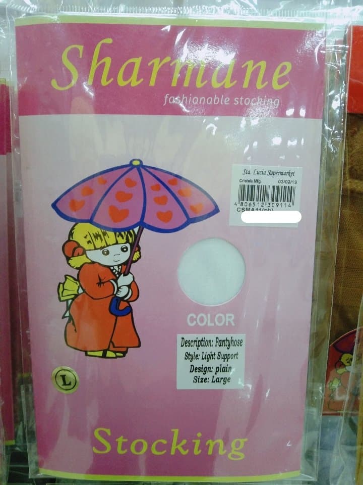 Sharmane Fashionable Stocking Pantyhose Light Support White Large