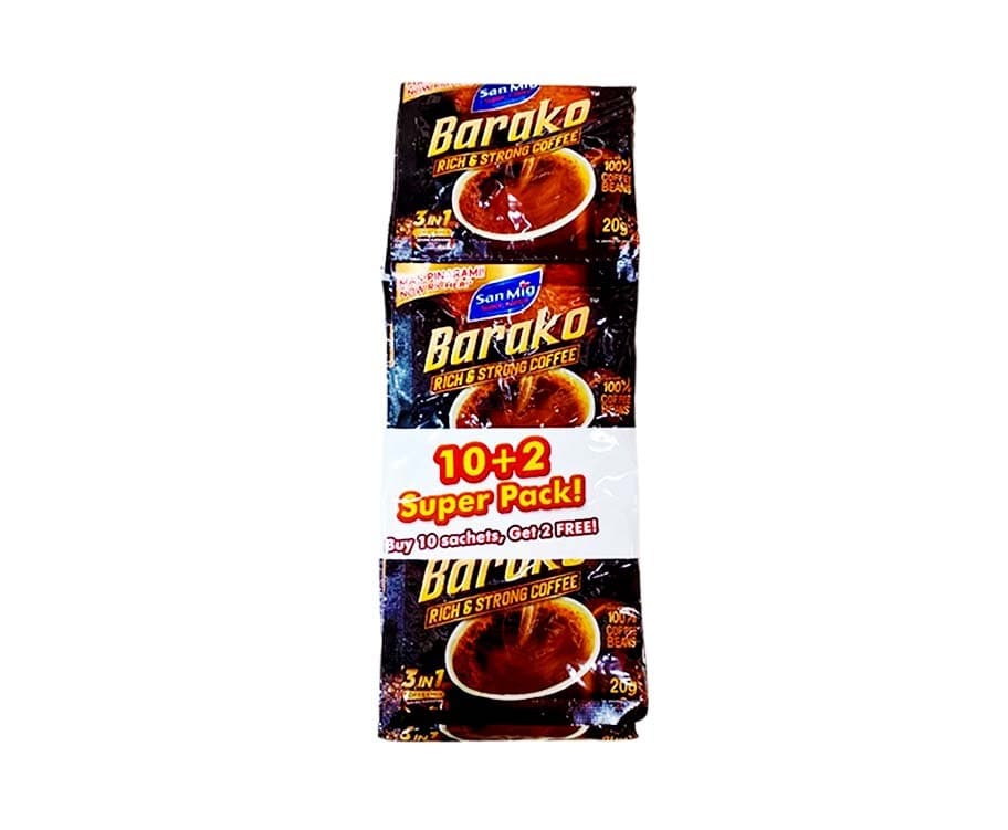 San Mig Barako Rick & Strong Coffee 3-in-1 Coffee Mix (10+2 Packs x 20g)