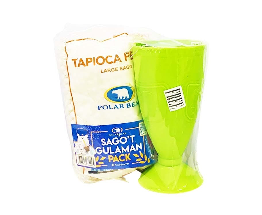 Polar Bear Tapioca Pearl Large Sago’t Gulaman Pack 500g + Free Glass