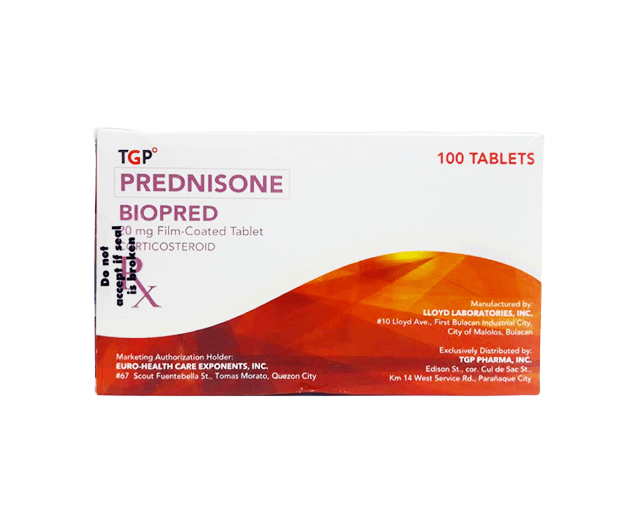 TGP Prednisone Biopred 20mg Film-Coated 100 Tablets
