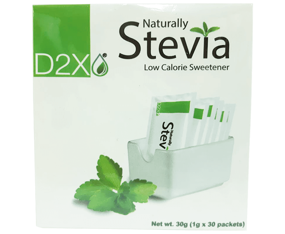 D2X Naturally Stevia Low Calorie Sweetener (30 Packets x 1g)