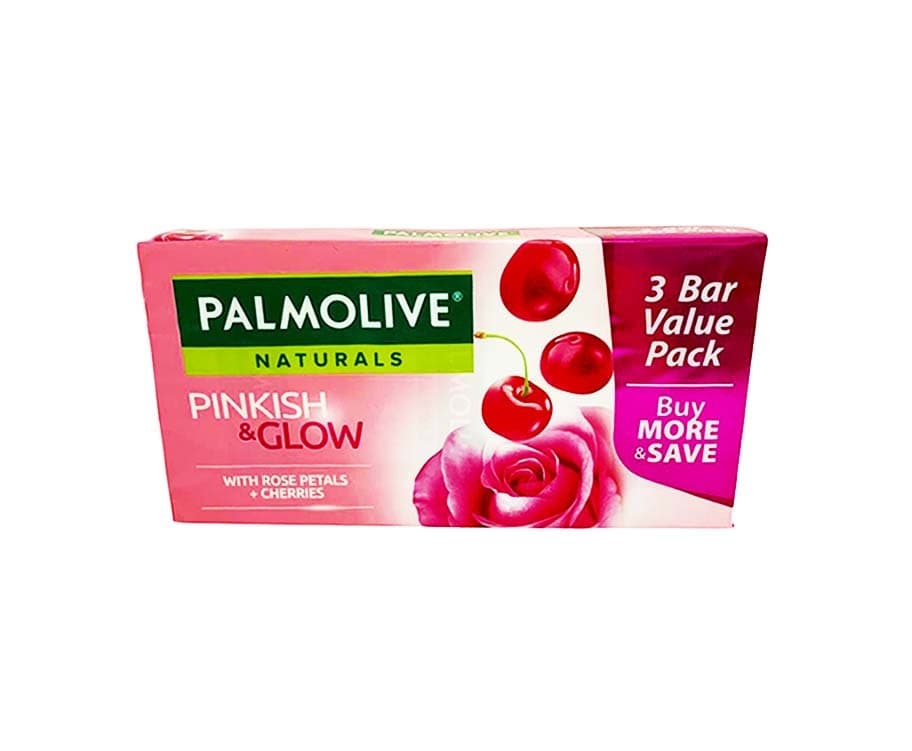 Palmolive Naturals Pinkish & Glow with Rose Petals & Cherries Value Pack (3 Packs x 80g)