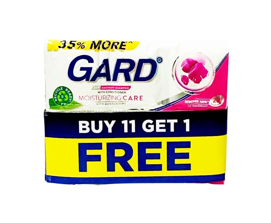 Gard Anti-Dandruff Shampoo with Conditioner Moisturizing Care with Moisturizers (11+1 Packs x 14mL)