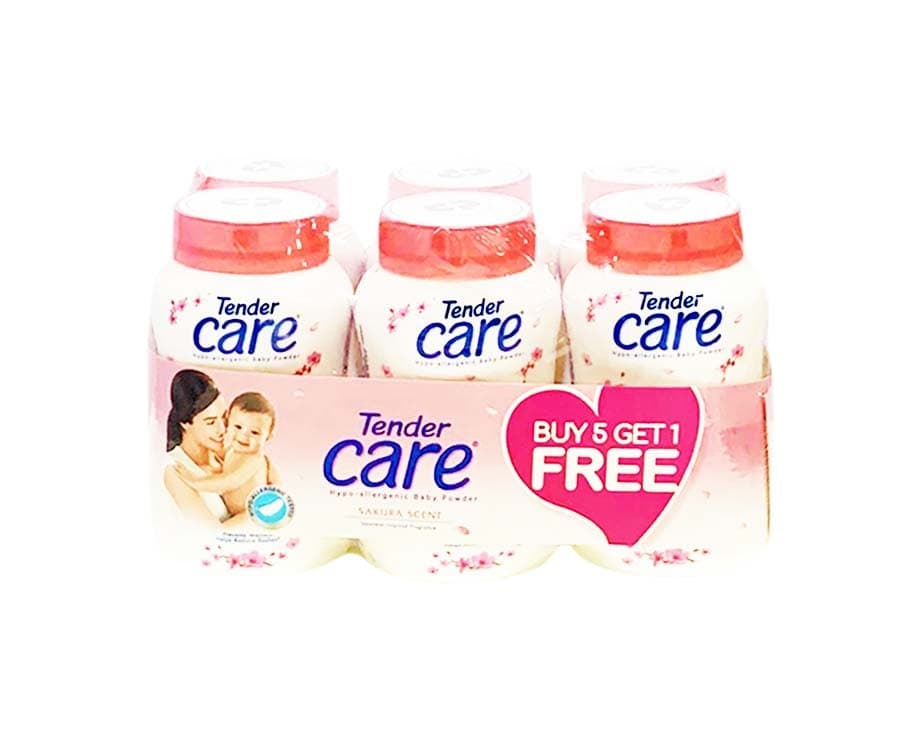 Tender Care Hypo-allergenic Baby Powder Sakura Scent (5+1 Packs x 50g)