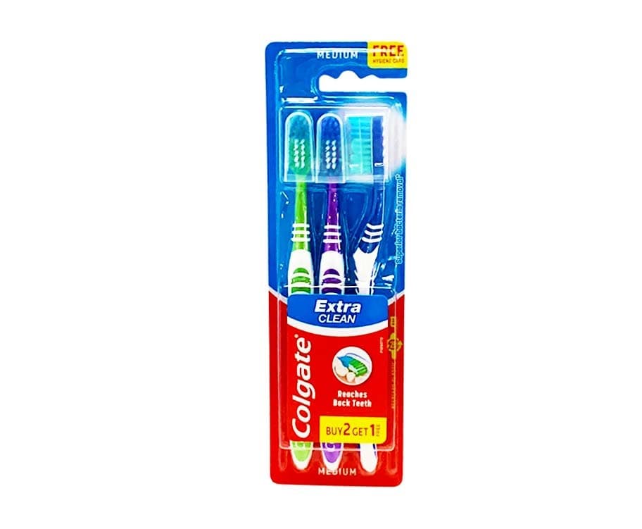 Colgate Extra Clean Medium Toothbrush 2+1 Pieces