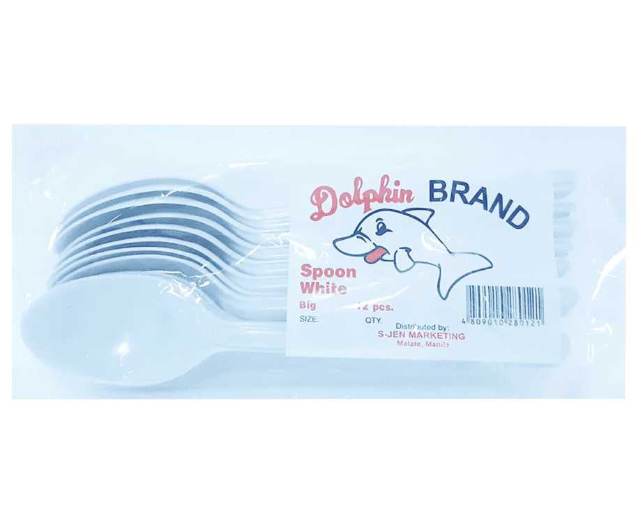 Dolphin Brand Spoon White Big 12 Pieces