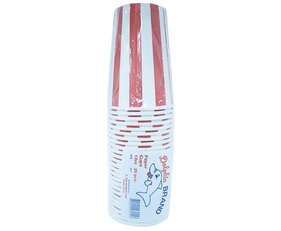 Dolphin Brand Plain White Paper Cups 12oz 25 Pieces