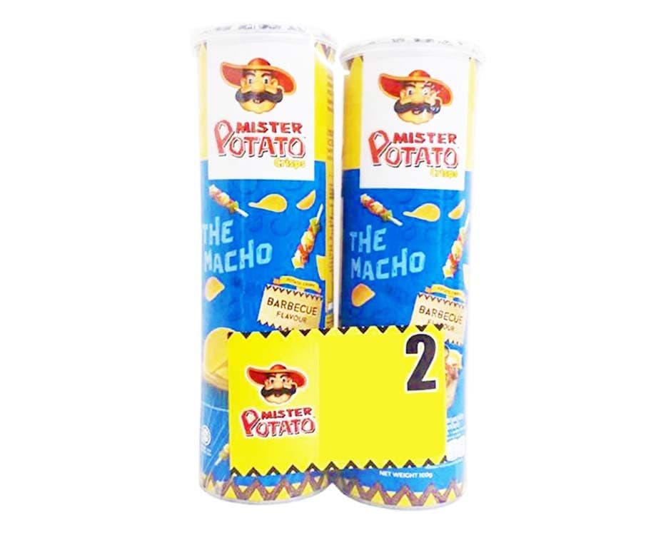 Mister Potato Crisps The Macho Barbecue Flavour (2 Packs x 100g)