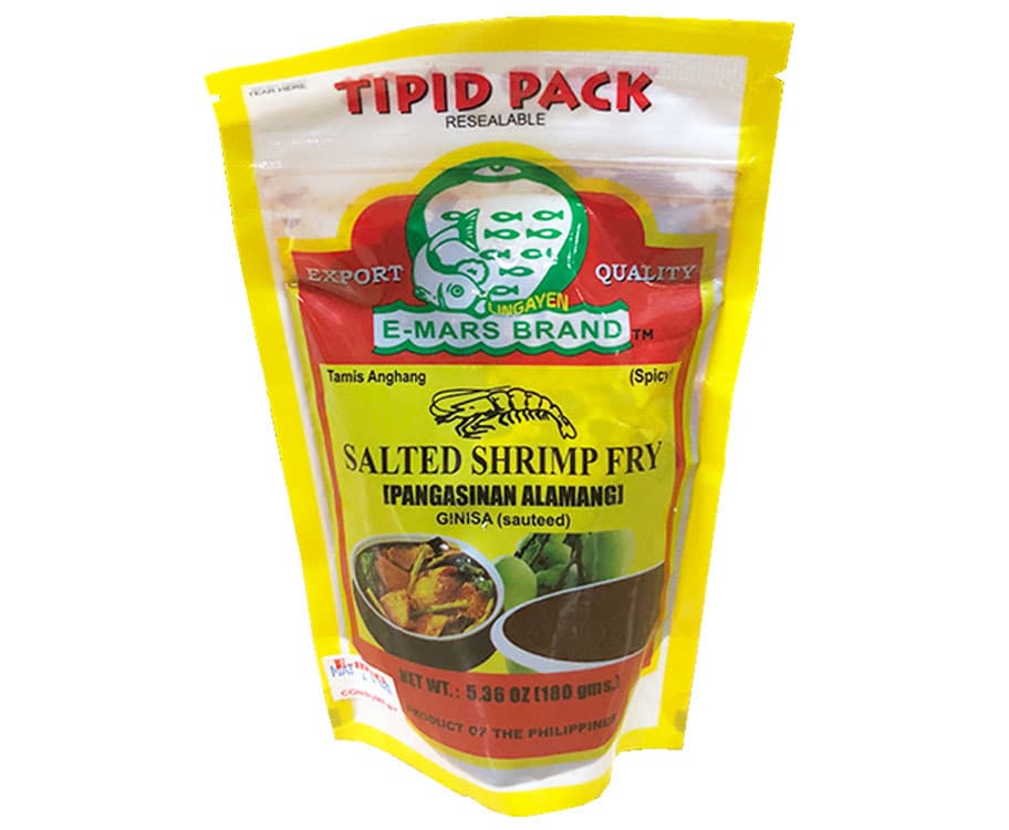 Lingayen E-Mars Brand Salted Shrimp Fry (Pangasinan Alamang) Spicy Tipid Pack 180g