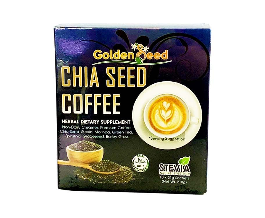 Golden Seed Chia Seed Coffee Herbal Dietary Supplement (10 x 21g Sachets) 210g