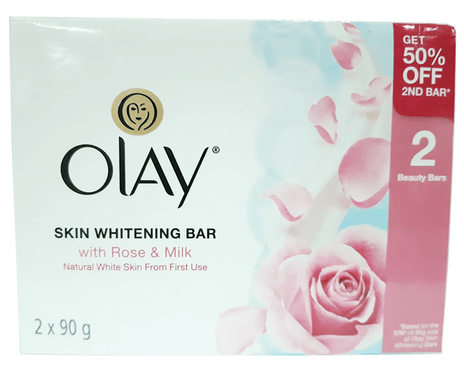 Olay Skin Whitening Bar With Rose & Milk (2 Packs x 90g)
