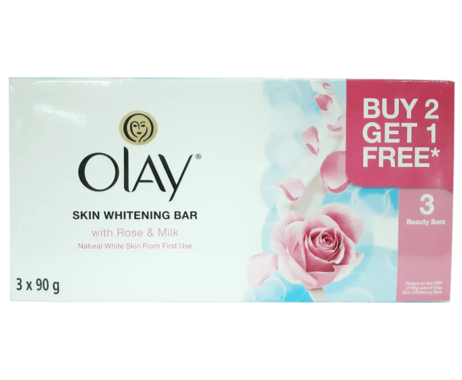 Olay Skin Whitening Bar With Rose & Milk (3 Packs x 90g)