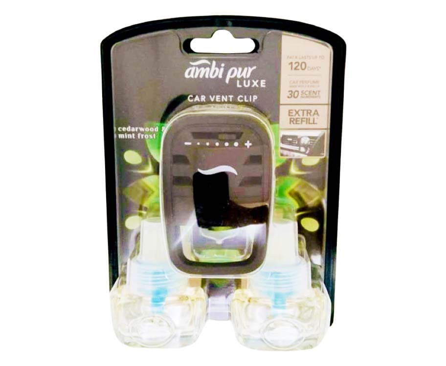 Ambi Pur Luxe Car Vent Clip Cedarwood & Mint Frost (2 Packs x 7.5mL)