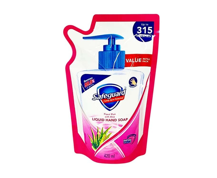 Safeguard Floral Pink with Aloe Liquid Hand Soap Value Refill Pack 420mL