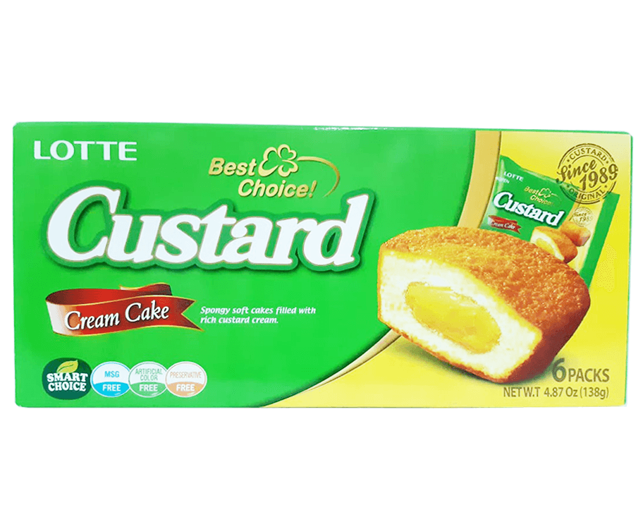 Lotte Custard Cream Cake 6 Packs 138g