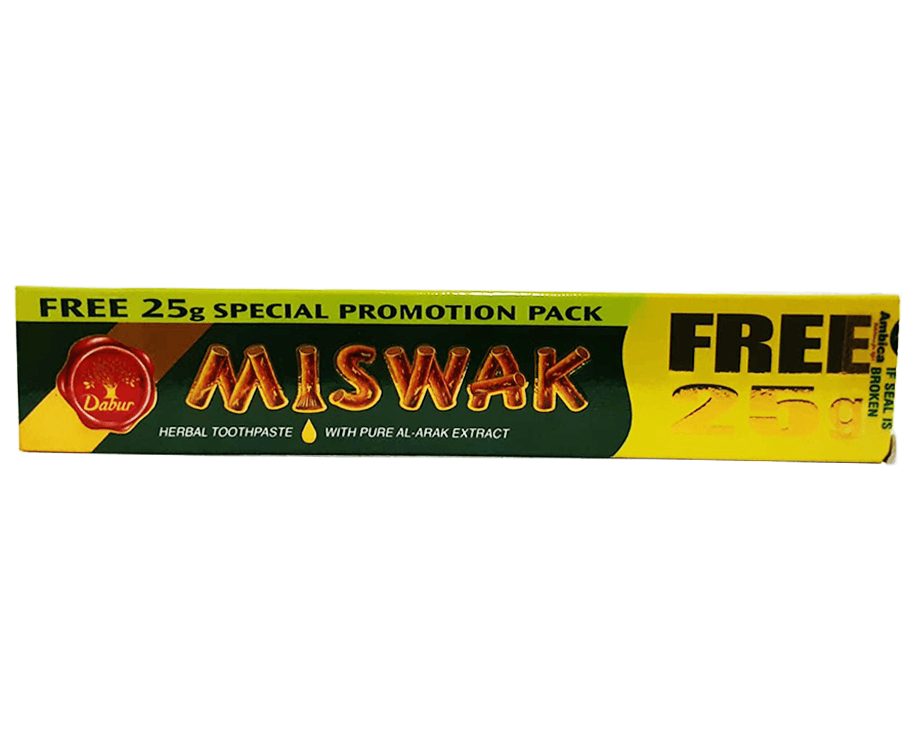 Dabur Miswak Herbal Toothpaste with Pure Al-Arak Extract 50g+25g Special Promotion Pack
