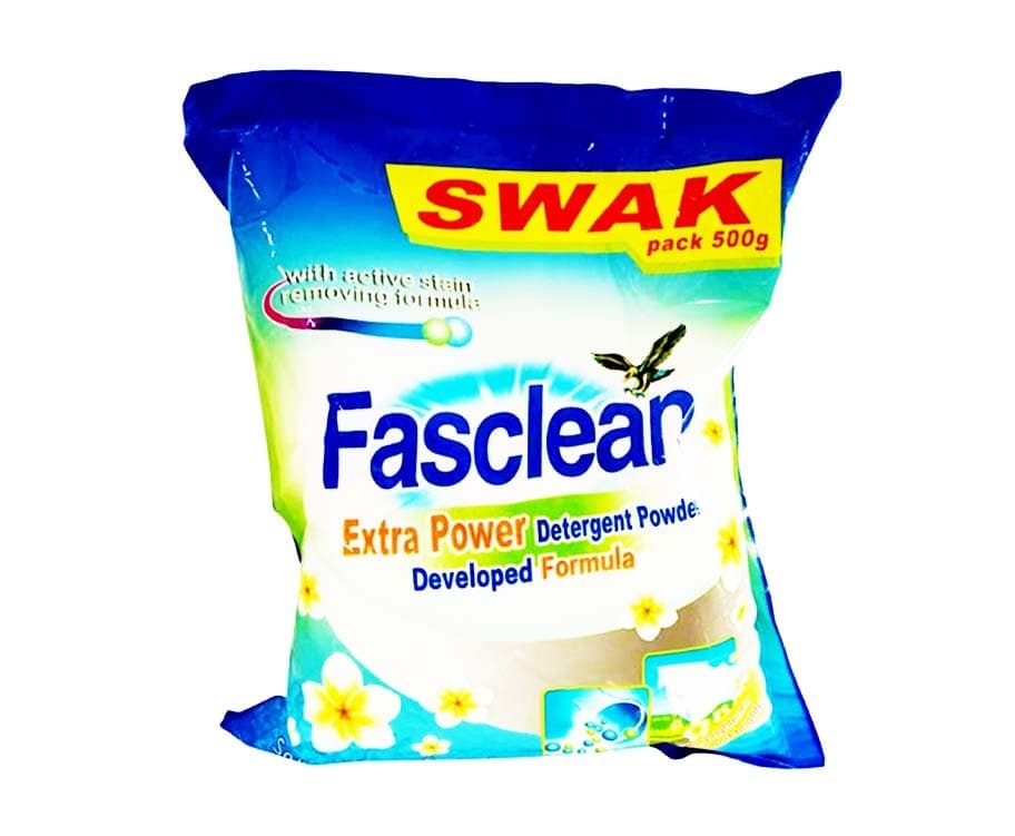 Fasclean Extra Power Detergent Powder Developed Formula Sampaguita Scent Swak Pack 500g